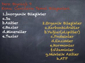 Biyoloji 9.Sınıf Konu Anlatımı - Canlılığın Temel Bileşenleri (İnorganik Bileşikler)